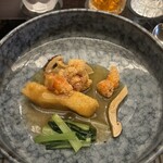 銀座 上瀧 - 唐津産スジアラとオマール海老の松茸ソース