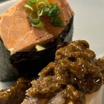 江戸富士 - あん肝､鮑の肝あえのせ