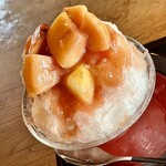 古民家茶屋 市 - 桃のかき氷