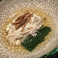 御幸町 田がわ - 松茸　お揚げ　湯葉　水菜　お浸し　バチコ