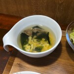 キッチン ブルー グローブ - 卵スープのアップ