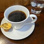 キッチン ブルー グローブ - ホットコーヒーのアップ