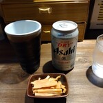 鴨出汁中華蕎麦 麺屋yoshiki - 缶ビール、メンマ付き