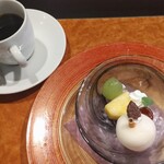 かに道楽 - デザートとコーヒー（それぞれ好きなものを選べる）
