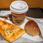 サンマルクカフェ - ブレンドコーヒー＆じゃがバタデニッシュ＆十勝あんぱん