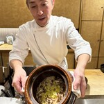 おかもと - 9皿目
      ・松茸、栗、銀杏の炊き込みご飯