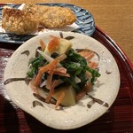 おかもと - 春菊、菊の花、栗、蓮根のお浸し