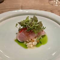 Itsuki - 金目鯛のカルパッチョ　柿　蓮根　落花生のマリネ　パセリのオイルソース