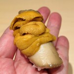 鮨 一幸 - 鮑と赤雲丹