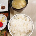 月光温泉 クアハイム - なめこの味噌汁･ご飯