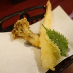 蕎麦 政海本舗 - 呑み比べセットの天ぷら