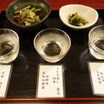 蕎麦 政海本舗 - 日本酒３種飲み比べセット（2150円）