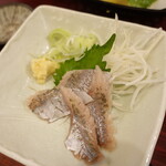 蕎麦 政海本舗 - 呑み比べセットの鯵刺身