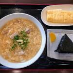 ふく栄食堂 - 料理写真:令和6年10月 営業時間(8:00〜15:00)
めんセット 税込680円
あんかけ親子うどん(＋50円)、ライスバーガー、だしまきたまご