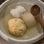 ワイン食堂 幸 - おでん（大根、手作りがんも、白滝）