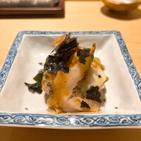 すが弥 - 搾菜つぶ貝の胡麻ソース和え