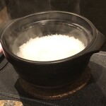 焼肉ホルモン 風土. - 石川農場さんの土鍋炊き、ゆきさやか