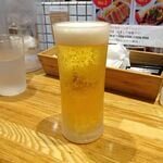 幸運豚人 - 生ビールグラス385円