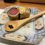 天婦羅 みやしろ - 焼き加減抜群の和牛