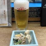 扇矢 素旬 - アサヒスーパードライ 生中　お通し