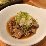 らくだや - 砂肝と銀皮のおろしぽん酢