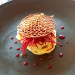 marc - フォアグラ、サツマイモのペースト、そうめん南瓜