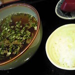 満月 - 肉ざるつけ麺のスープ割りです。ものっそい癒される！(=ﾟωﾟ)