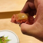 鮨 一二郎 - 中落ちマグロこのわた乗せ