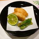 新ばし 星野 - 【グジと漉油の天ぷら】♫2014/4