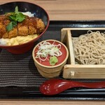 かつそばや 松幸 - とろたまあげカツ丼　もりそばセット