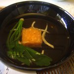 庭園の宿 石亭 - 吸い物「桜海老豆腐」