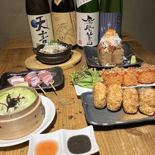 備長炭串焼きを含む2時間飲み放題付コース8品4,500円～