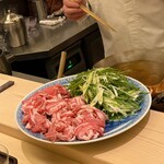 山﨑 - 初めての羊と九条葱のしゃぶしゃぶ旨い‼️