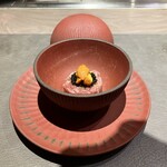 八重洲 steak & seafood 鉄板焼き 一心 - 【アミューズ】岩手県産黒毛和牛＆塩水ウニ＆キャビア