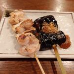 釜めし菜時記 さき亭 - 串焼き2本、ももネギ（ねぎま）と茄子