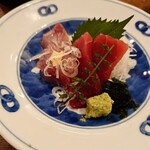 釜めし菜時記 さき亭 - 小刺し盛り、アジとマグロ