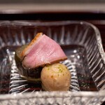 あき山 - 2024.10 冷やし茄子 小芋 河内鴨ロース