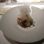 アンティカ オステリア デル ポンテ - キンメダイと季節野菜のコンフィー　黒トリュフの香り