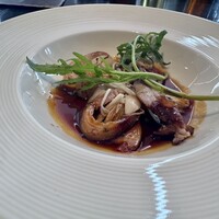 煉 今泉店 - 糸島豚とエノキのソテー