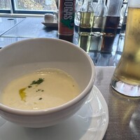 煉 今泉店 - さつまいものポタージュからスタート　甘過ぎず適度な濃さ