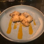 山下食堂 - 鰤と蕪のフリット　マンダリンオレンジとマスタードのソース