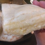 クウシ - 15周年特別価格ランチEセット500円、チーズなん変更＋100円、チーズなん断面(2024.9.28)