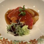 祇園 にし - 牡丹海老と本マグロを雲丹ソースで