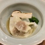 炎水 - 鴨わんたん 焼き茄子 松茸 鴨だし