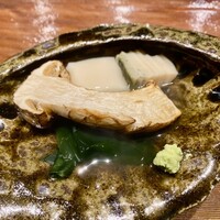 炎水 - 焼き松茸 蒸し鮑 胡麻豆腐 若芽