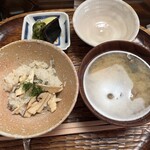 比良山荘 - ご飯もの　鮎と松茸ご飯　鯉こく（お椀）
