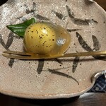 比良山荘 - 水物　栗葛饅頭　砕いた大徳寺納豆とともに