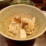 霞町 やまがみ - 松茸ご飯 おこげ