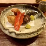 霞町 やまがみ - 揚げもの 若狭のぐじ 栗の渋皮煮揚げ