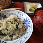 Oryori Kifune - 【１4年４月５日】昼　友禅　稚アユの炊込みご飯